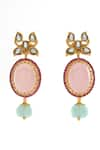 Buy_Aulerth X Tribe Amrapali_Pink Engineered Stones Gulmohar Pastel Embellished Earrings _at_Aza_Fashions