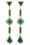 Shop_Aulerth X JJ Valaya_Green Engineered Rumeli Carved Stone Embellished Earrings _at_Aza_Fashions