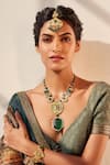 Buy_Aulerth X JJ Valaya_Green Rumeli Embellished Necklace _at_Aza_Fashions