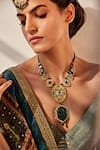 Buy_Aulerth X JJ Valaya_Green Rumeli Embellished Necklace _Online_at_Aza_Fashions