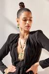 Buy_Aulerth X JJ Valaya_Green Rumeli Angular Necklace _Online_at_Aza_Fashions