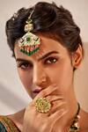Buy_Aulerth X JJ Valaya_Green Emerald Embellished Maangtikka _Online_at_Aza_Fashions
