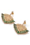 Shop Aulerth X JJ Valaya Green Stones Rumeli Embellished Earrings at Aza Fashions Shop_Aulerth X JJ Valaya_Green Stones Rumeli Embellished Earrings _at_Aza_Fashions