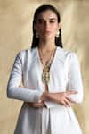 Buy_Aulerth X JJ Valaya_White Engineered Stones Amelia Angular Necklace _at_Aza_Fashions