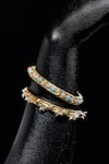 Aulerth X JJ Valaya_Multi Color Crystals, Stones Embellished Bangle - Single Pc _Online_at_Aza_Fashions