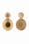 Buy_Aulerth X JJ Valaya_Green Beads Circular Pattern Stone Embellished Earrings _Online_at_Aza_Fashions