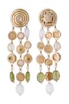 Buy_Aulerth X JJ Valaya_Multi Color Crystals Stone Embellished Strand Dangler Earrings _Online_at_Aza_Fashions