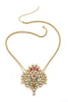 Buy_Aulerth X Tribe Amrapali_Red Engineered Stones Gulmohar Miniature Statement Embellished Pendant Necklace _at_Aza_Fashions