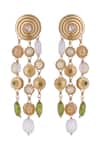 Shop_Aulerth X JJ Valaya_Multi Color Crystals Stone Embellished Strand Dangler Earrings _at_Aza_Fashions