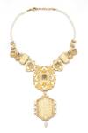 Buy_Aulerth X JJ Valaya_White Amelia Embellished Necklace _at_Aza_Fashions