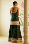 Shop_Angad Singh_Green Silk Embroidered Gotta Patti Leaf Zari Kurta Sharara Set_at_Aza_Fashions
