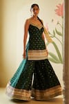 Buy_Angad Singh_Green Silk Embroidered Gotta Patti Leaf Zari Kurta Sharara Set