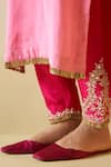 Buy_Angad Singh_Pink Satin Silk Embroidery Mirror V Neck Placket Kurta With Pant