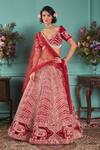 Buy_Jigar & Nikita_Red Silk, Net Pearls, Zari Sweetheart Zardosi Embroidered Bridal Lehenga Set_at_Aza_Fashions