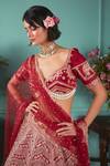 Jigar & Nikita_Red Silk, Net Pearls, Zari Sweetheart Zardosi Embroidered Bridal Lehenga Set_Online_at_Aza_Fashions