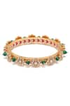 Shop_Aulerth X Suneet Varma_Green Engineered Stones Firoja Embellished Bangle _at_Aza_Fashions