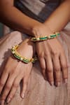 Buy_Aulerth X Tribe Amrapali_Green Engineered Stones Dance Of Dusk Embellished Bangle - Single Pc _at_Aza_Fashions