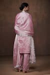 Shop_Dressfolk_Pink Tissue Metallic V Neck Straight Kurta Set  _at_Aza_Fashions