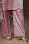 Shop_Dressfolk_Pink Tissue Metallic V Neck Straight Kurta Set  