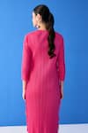Shop_Pleats By Aruni_Pink Polyester Round Neck Layered Fringe Dress _Online_at_Aza_Fashions