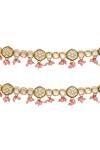 Buy_Aakarsha by Ajay_Pink Kundan And Pearl Embellished Pair Of Anklets _Online_at_Aza_Fashions