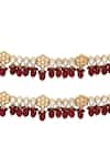 Shop_Aakarsha by Ajay_Red Kundan And Polki Embellished Pair Of Anklets _at_Aza_Fashions