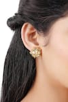 Buy_Aakarsha by Ajay_Gold Plated Kundan Embellished Floral Stud Earrings _Online_at_Aza_Fashions