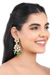 Buy_Aakarsha by Ajay_White Kundan Stones Floral Drop Earrings _at_Aza_Fashions