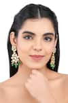 Aakarsha by Ajay_White Kundan Stones Floral Drop Earrings _Online_at_Aza_Fashions