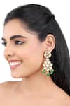 Buy_Aakarsha by Ajay_White Kundan Stones Floral Drop Earrings _Online_at_Aza_Fashions