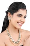 Buy_Aakarsha by Ajay_Brown Kundan Stones Embellished Necklace Set _at_Aza_Fashions