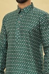Shop Arihant Rai Sinha Green Silk Sequins, Embroidery Bouquet Print Kurta Set Online at Aza Fashions Shop_Arihant Rai Sinha_Green Silk Sequins, Embroidery Bouquet Print Kurta Set _Online_at_Aza_Fashions