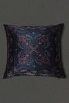 Shop_Ritu Kumar_Blue Mysore Silk Embroidered Saadh Cushion With Filler _at_Aza_Fashions