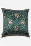 Buy_Ritu Kumar_Green Mysore Silk Embroidered Saadh Cushion With Filler _at_Aza_Fashions