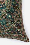 Ritu Kumar_Green Mysore Silk Embroidered Saadh Cushion With Filler _Online_at_Aza_Fashions