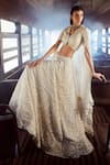 Buy_Rococo_Ivory Net Sequins, Cut Work Scoop Arcadia Floral Embroidered Bridal Lehenga Set _at_Aza_Fashions