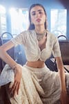 Rococo_Ivory Net Sequins, Cut Work Scoop Arcadia Floral Embroidered Bridal Lehenga Set _Online_at_Aza_Fashions