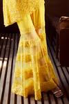 Rococo_Yellow Net Sequins, Cut Work One Scintilla Embroidered Tunic With Sharara _Online_at_Aza_Fashions