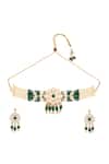 Shop_Saga Jewels_Multi Color Diamonds, Stones Floral Kundan Choker Set _Online_at_Aza_Fashions