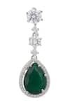 Shop_Saga Jewels_Silver Plated Emerald Pendant Drop Necklace Set