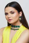 Saga Jewels_Multi Color Stones Studded Choker Set _at_Aza_Fashions