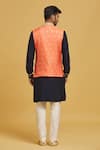 Seirra Thakur_Orange Silk Applique Embroidered Floral Motifs Nehru Jacket _Online_at_Aza_Fashions