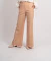 Shop_AHMEV_Beige Handloom Cotton Solid Trousers _at_Aza_Fashions