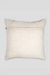 Shop_Houmn_White Cotton Flex Mash Embroidered Square Cushion Cover _at_Aza_Fashions