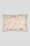 Buy_Houmn_Multi Color Cotton Flex Camal Embroidered Rectangle Cushion Cover _at_Aza_Fashions