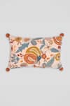 Buy_Houmn_Orange Cotton And Dyed Duck Embroidered Rectangle Cushion Cover _at_Aza_Fashions