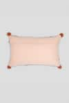 Shop_Houmn_Orange Cotton And Dyed Duck Embroidered Rectangle Cushion Cover _at_Aza_Fashions