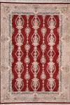 Buy_Qaaleen_Red Viscose Silk And Acrylic Handcrafted Floral Carpet _at_Aza_Fashions