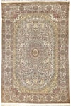 Buy_Qaaleen_Beige Silk Hand Knotted Handcrafted Carpet _at_Aza_Fashions