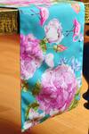Shop_Oris Root_Blue Front Cotton Canvas Back Ettra Floral Table Runner_at_Aza_Fashions